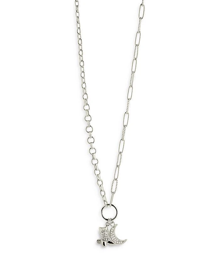Sterling Forever Kelsea Pavé Moon 
Cowboy Boot Pendant Necklace in Rhodium Plated, 16"-18" 1