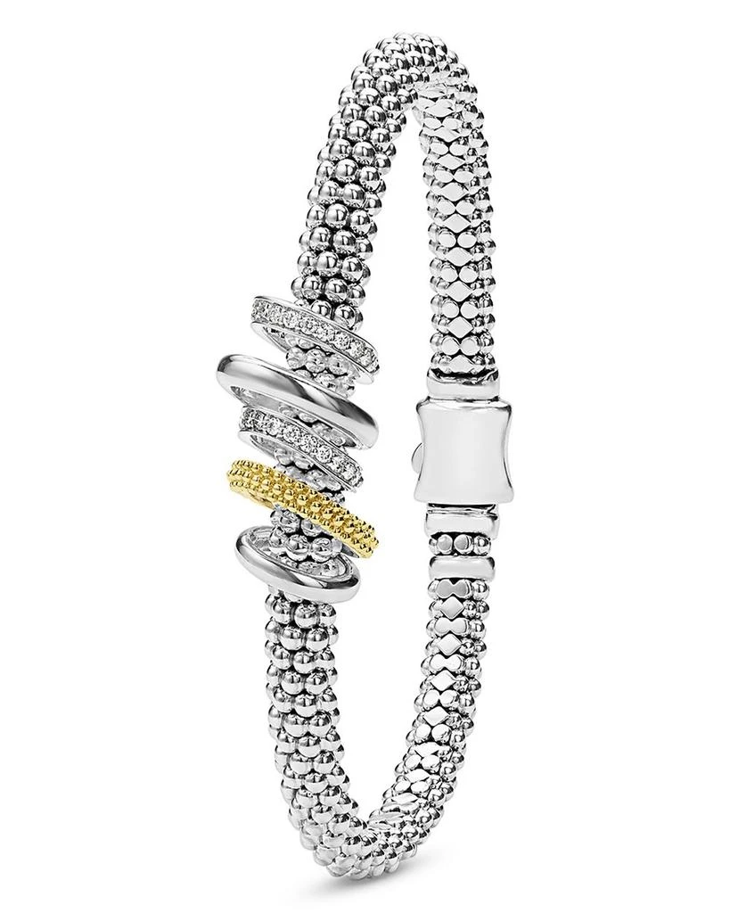 LAGOS Two Tone Caviar Lux Five Ring Bracelet with Diamonds, 0.27 tcw 5