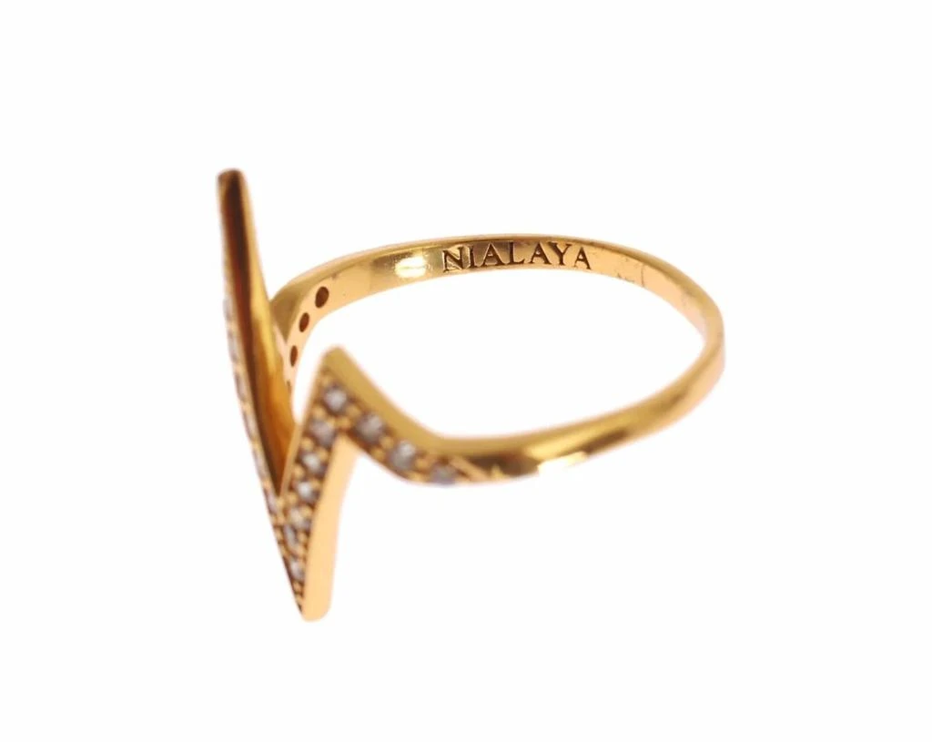 Nialaya Nialaya Gold 925 Silver s Clear CZ 18K Ring 4