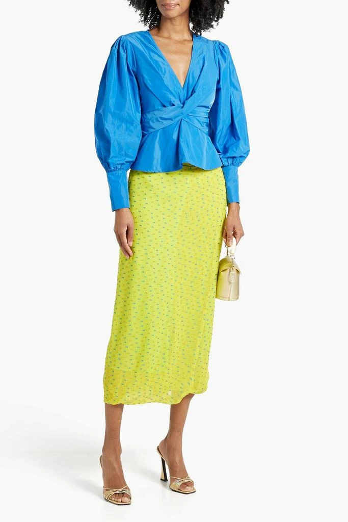 VERONICA BEARD Seema wrap-effect taffeta blouse 2
