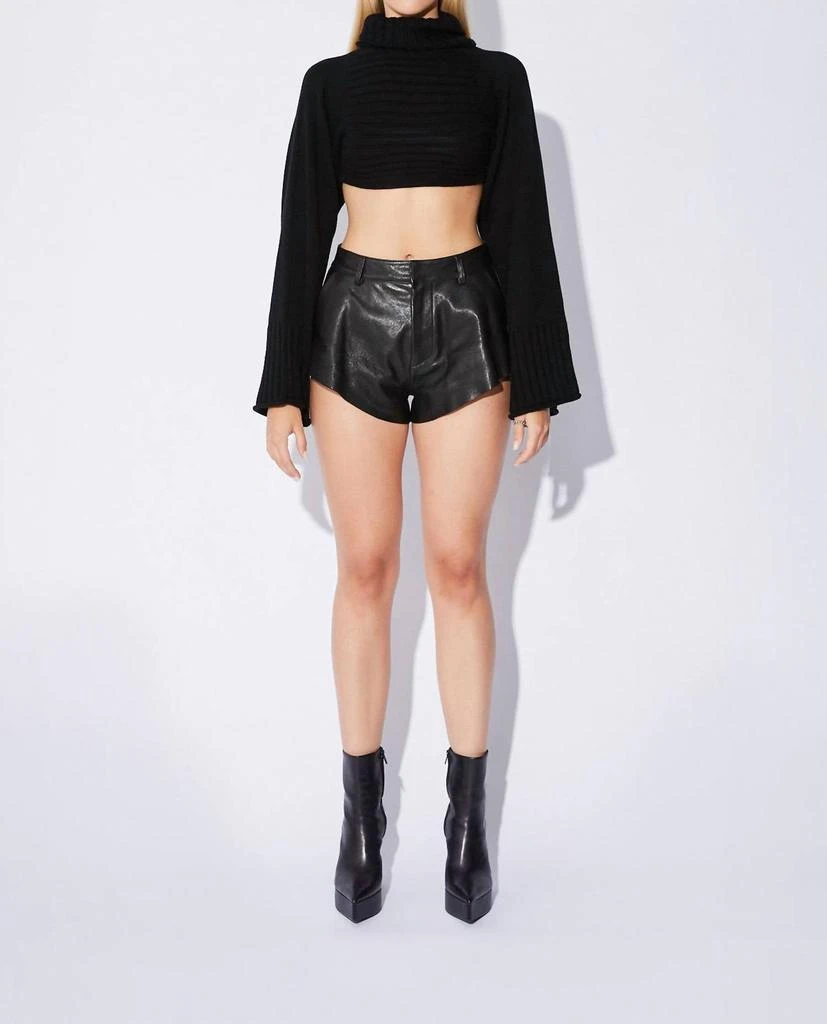 RTA Cropped Turtleneck Sweater In Black 1