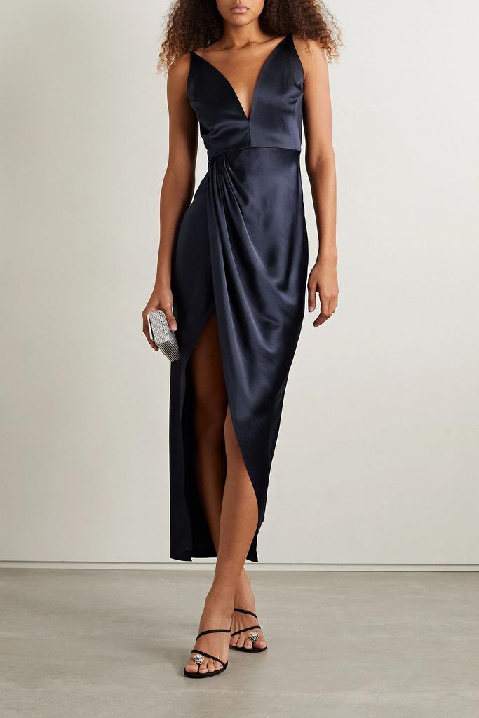 Fleur du Mal Draped silk-charmeuse dress