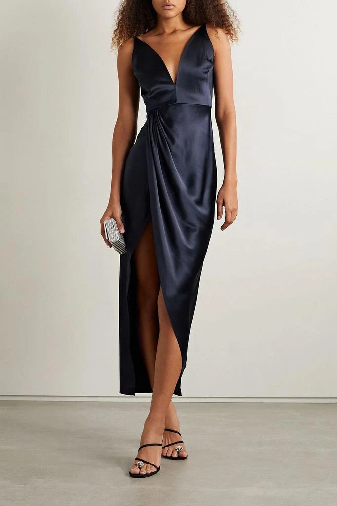 FLEUR DU MAL Draped silk-charmeuse dress 2