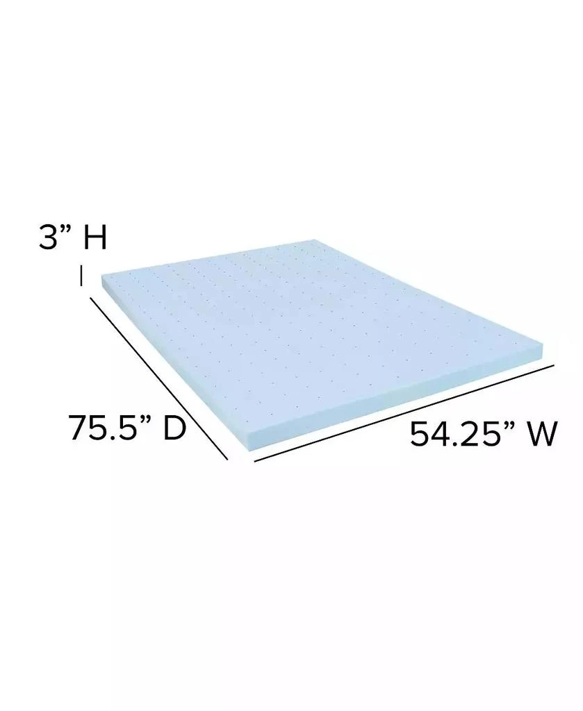 EMMA+OLIVER 3 Inch Gel Infused Cool Touch CertiPUR-US Certified Memory Foam Topper - 4