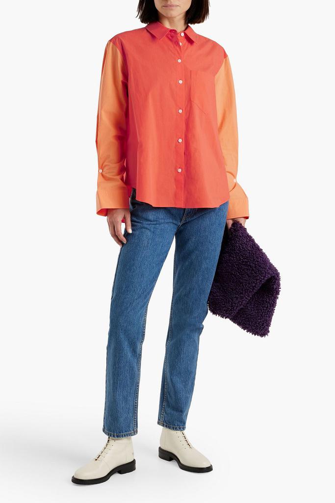 Derek Lam Wesley two-tone cotton-poplin shirt