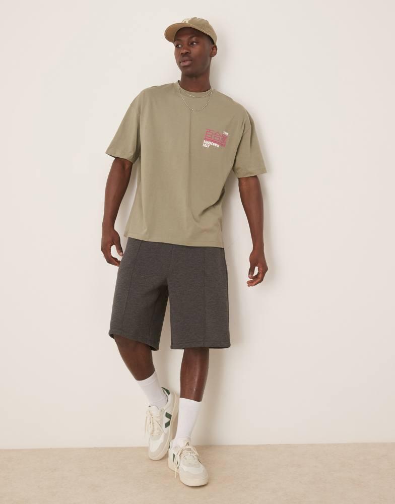 ASOS ASOS DESIGN oversized scuba short in charcoal marl