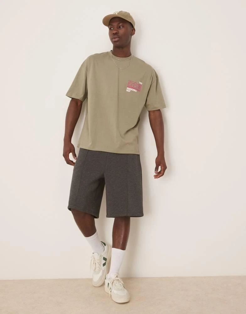 ASOS ASOS DESIGN oversized scuba short in charcoal marl 2