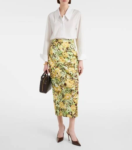 Emilia Wickstead Lorelei floral twill pencil skirt 2