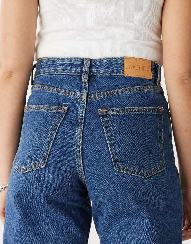 Monki Monki Taiki high waist balloon leg jeans in dark blue 4