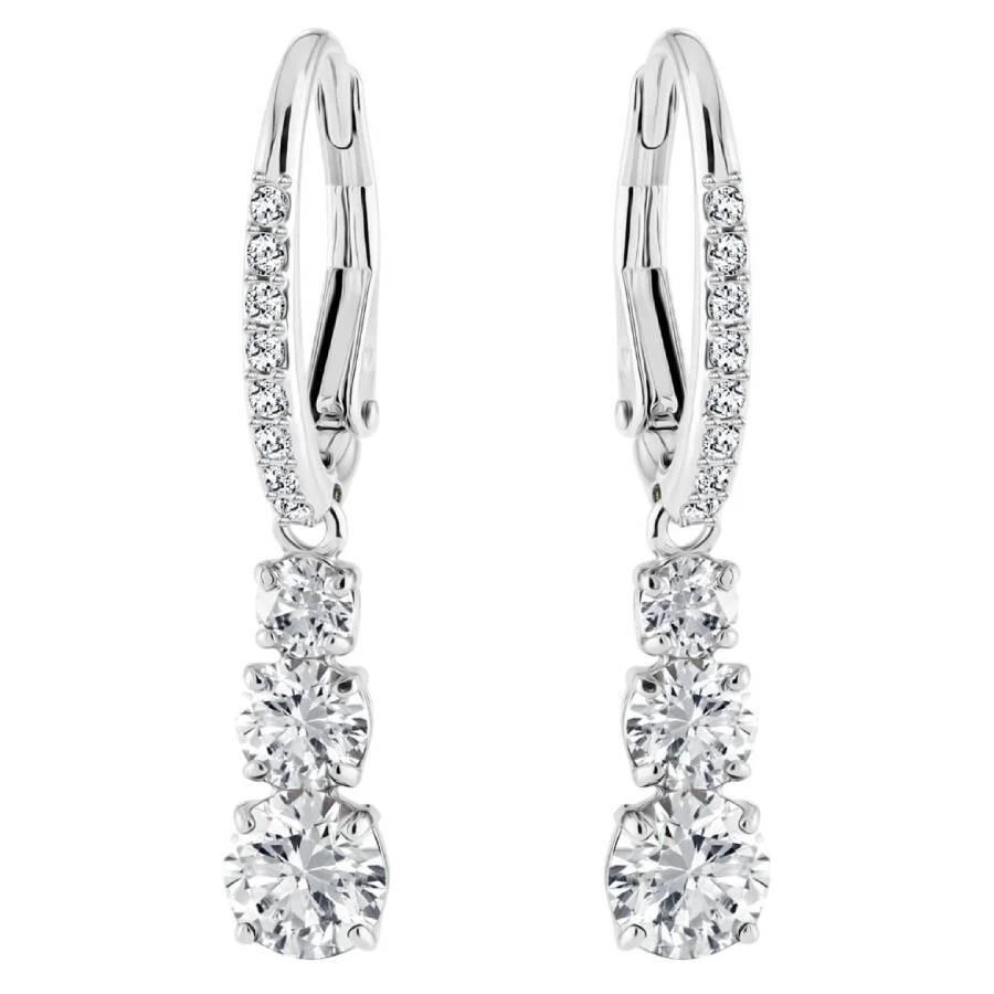 Swarovski Attract Trilogy Rhodium Plated Drop Earrings 1