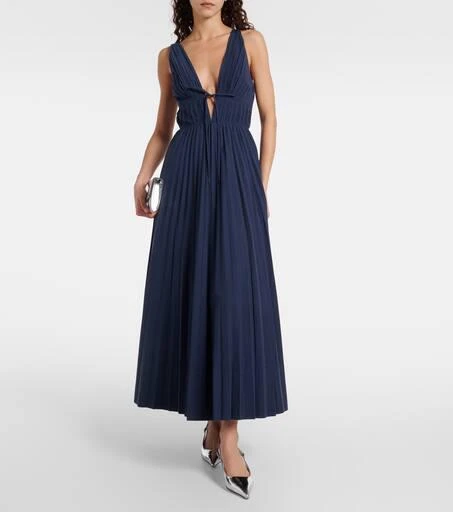 SIMKHAI Stephanie plissé cotton-blend gown 2