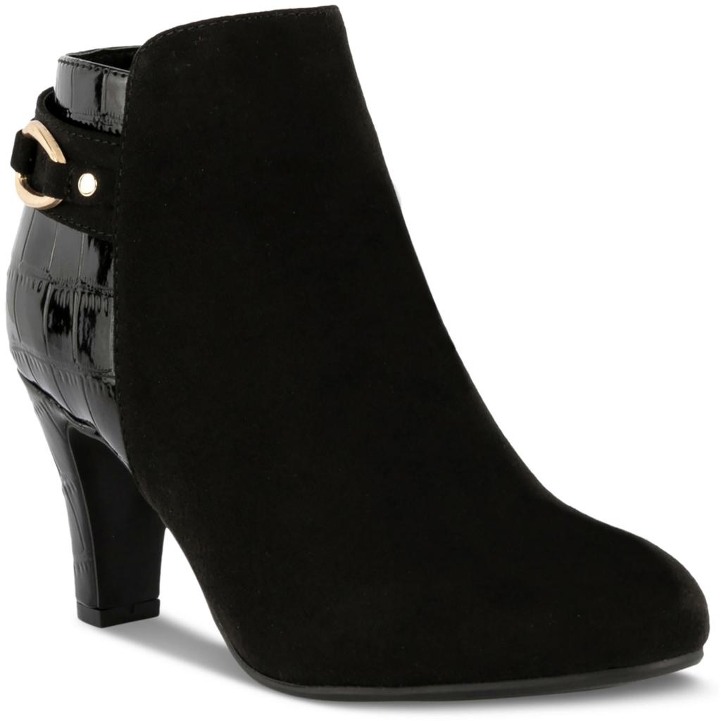 Karen Scott Koraa Womens Faux Leather Zipper Ankle Boots