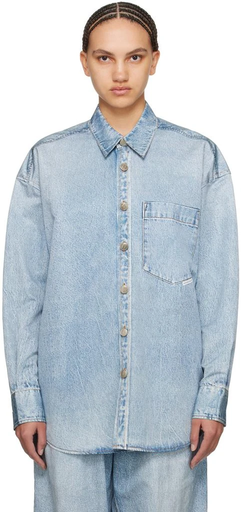 Alexander Wang Blue Printed Denim Shirt 1