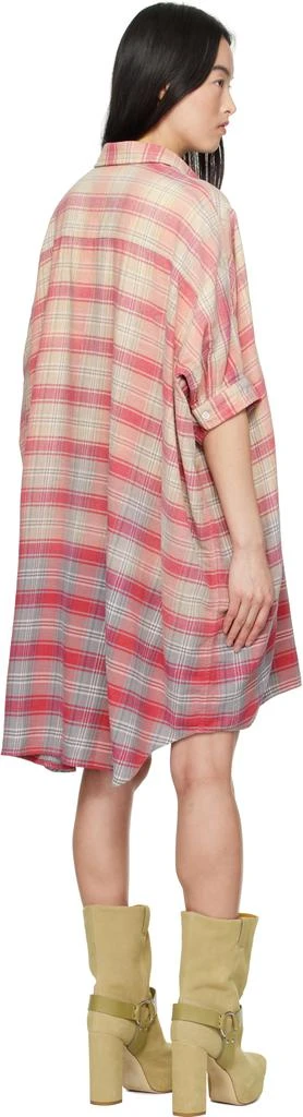 R13 Pink Plaid Oversized Boxy Shirt Minidress 3