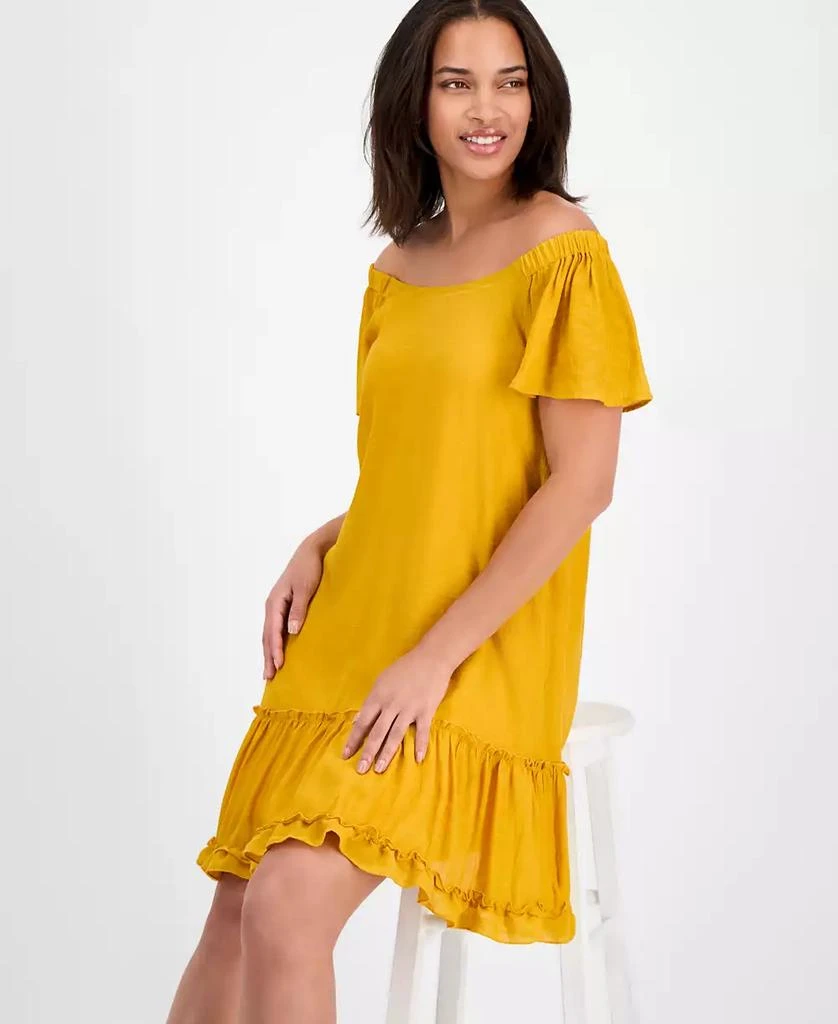 Robbie Bee Women's On-Off Shoulder Flutter-Sleeve Mini Dress 5