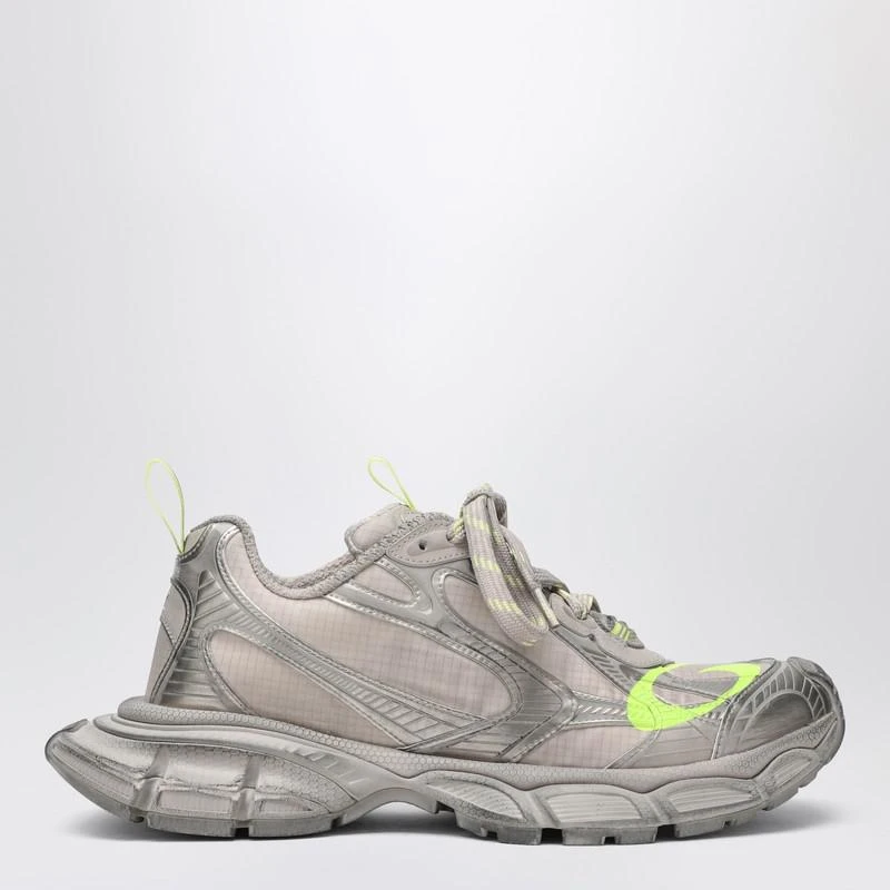 3XL taupe/neon yellow sneakers in mesh and polyurethane