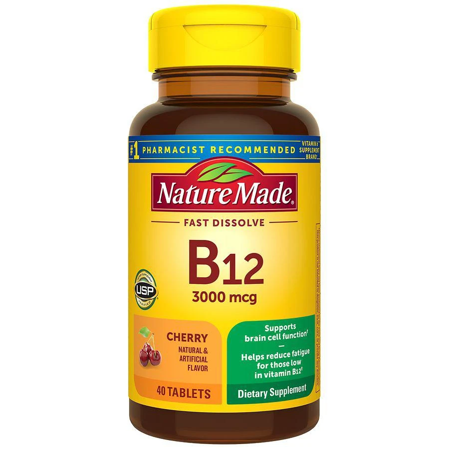 Nature Made Vitamin B12 Sublingual 3000 mcg Sugar Free Fast Dissolve Tablets 1