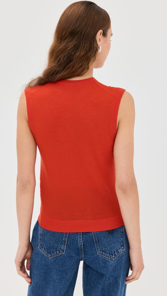 Tibi Skinlike Mercerized Wool Sleeveless Sweater Vest