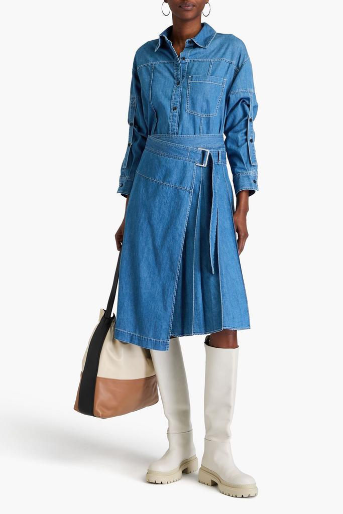 3.1 Phillip Lim Cotton-chambray wrap skirt