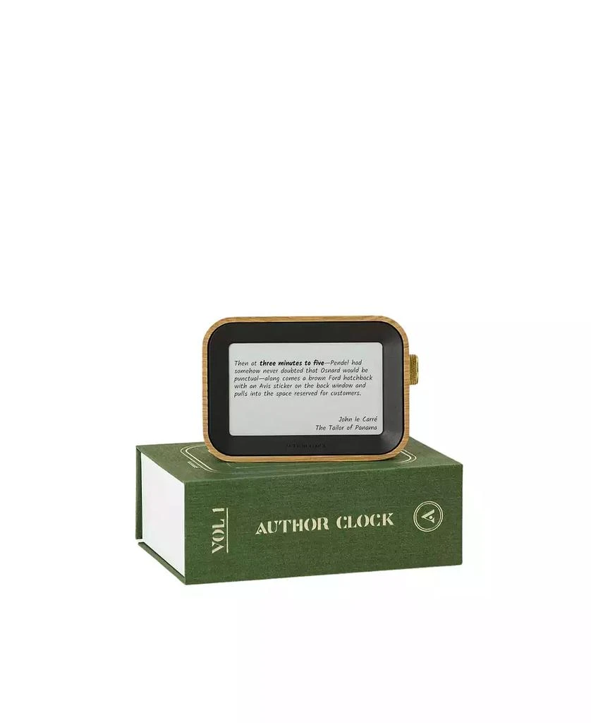 Uncommon Goods Literary Clock White Oak 
Brass Digital Desk Clock