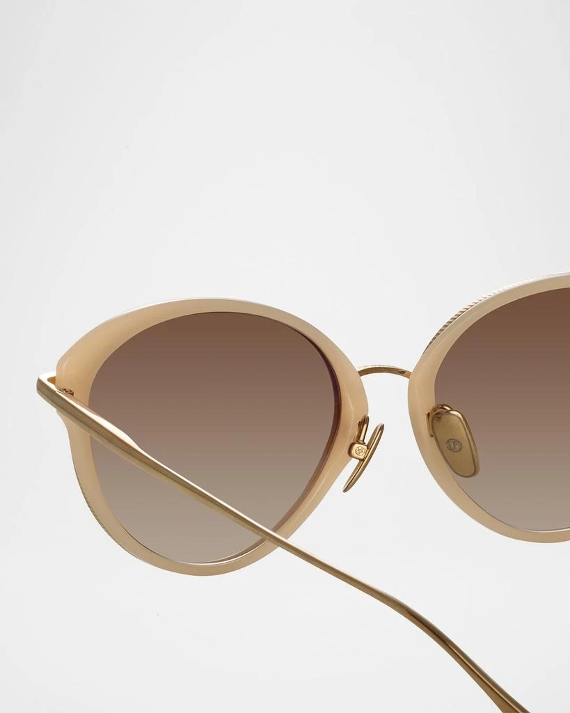 Linda Farrow Song 18K Gold-Plated Titanium Cat-Eye Sunglasses 4