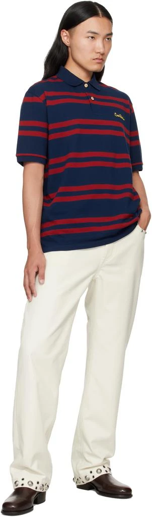 Valentino Red 
Navy 
Chez Valentino
 Embroidery Cotton Piqué Polo 4