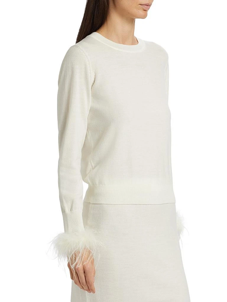 If Only Studio Tina Feather-Trim Wool Sweater 4