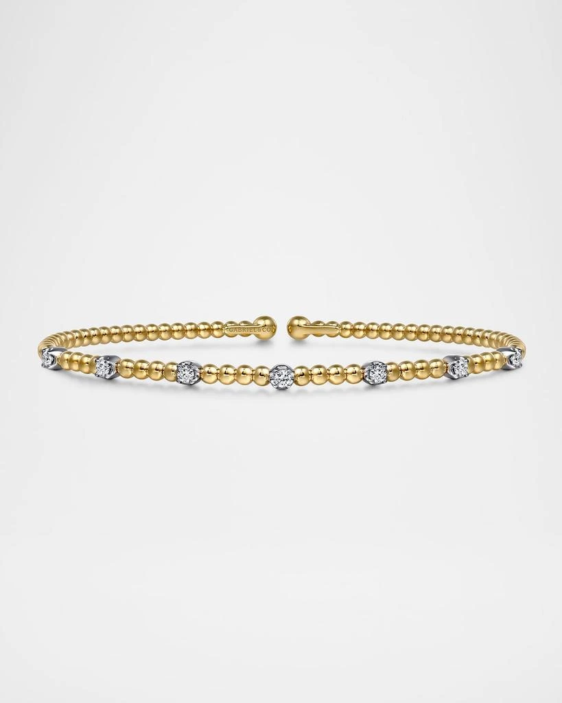 Gabriel
Co 14K White and Yellow Gold Diamond Bujukan Bangle
