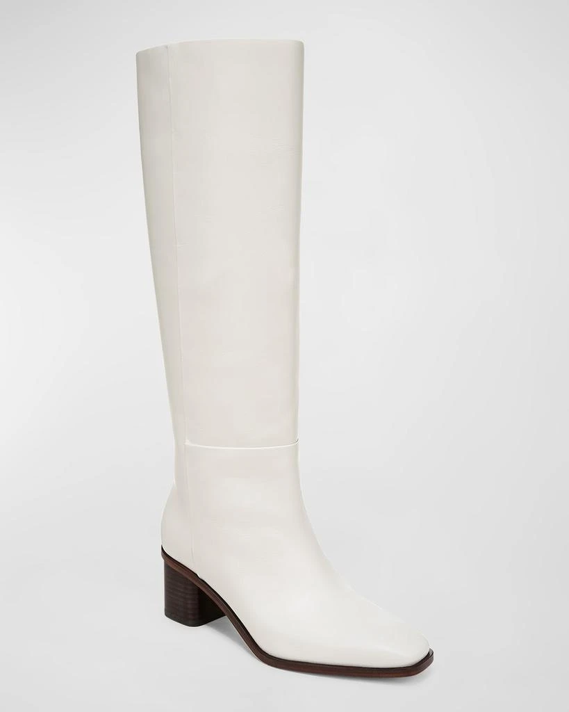 Vince Gerrie Leather Square-Toe Knee Boots 2