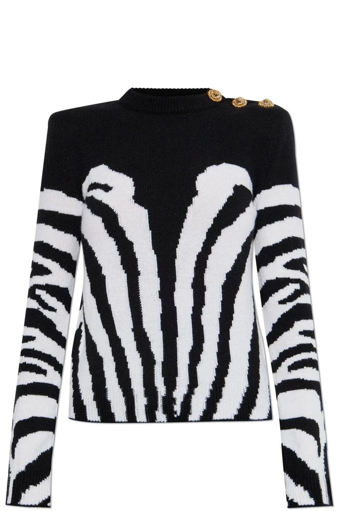 Balmain Balmain Two-Toned Knitted Jumper 1