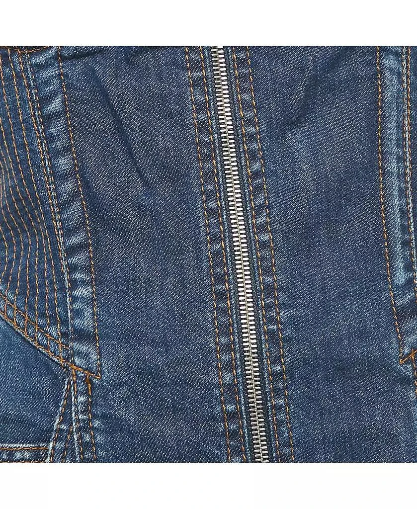 Pre-Owned Roberto Cavalli Women
s Blue Denim Embellished Bustier Mini Dress 3