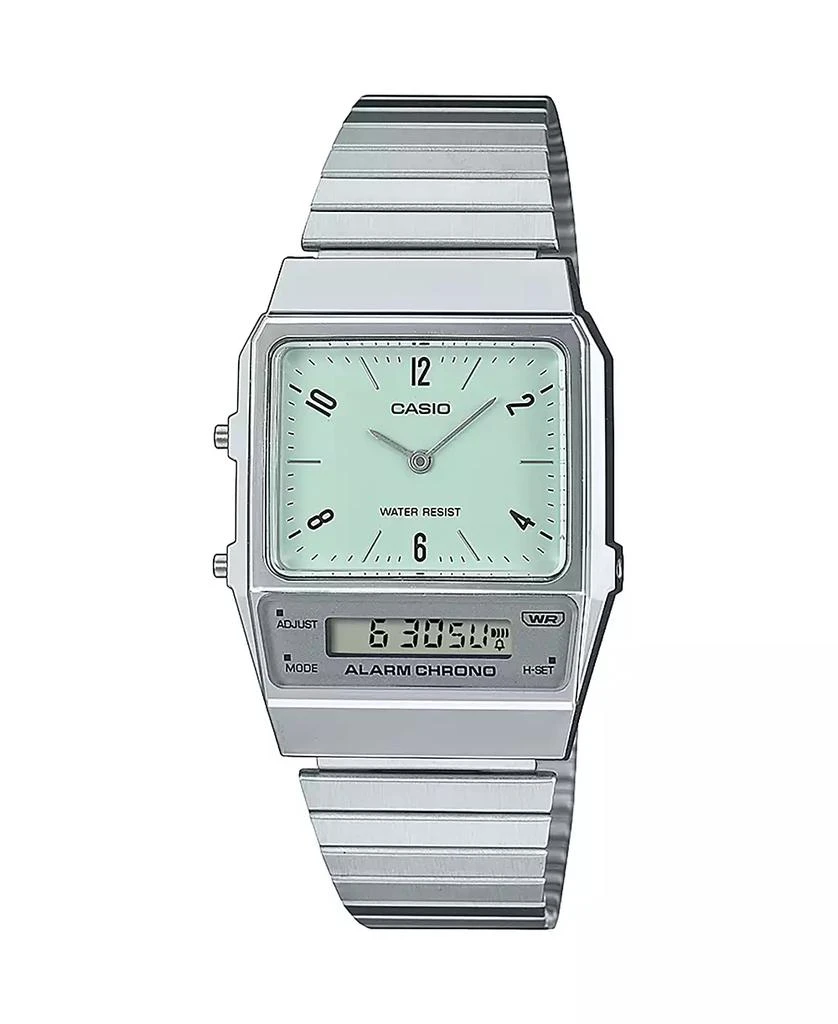 G-Shock Casio Unisex Silver Tone Stainless Steel Watch, 32.1mm, AQ800E-3AVT 1