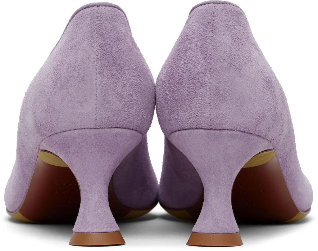 Moschino Purple Duck Suede Heels 2