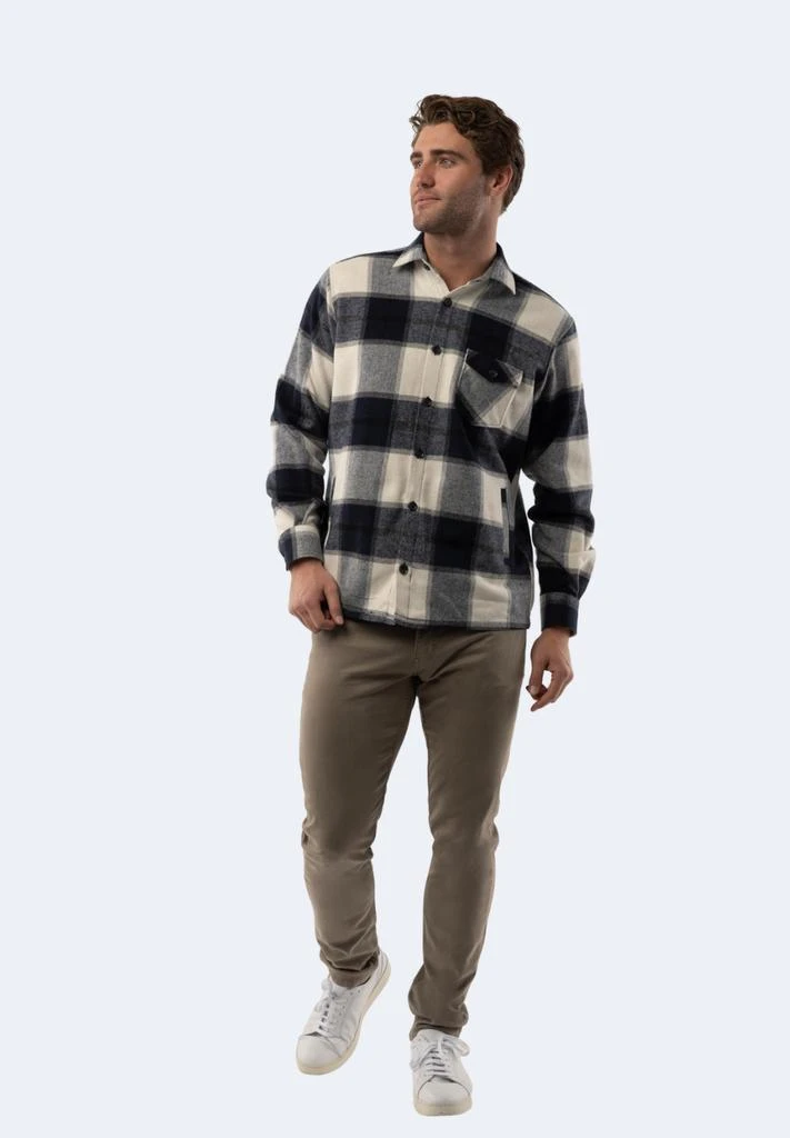 American Heritage White and Navy Plaid Flannel 1