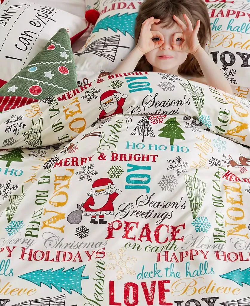 Levtex Merry Bright Santa Claus Lane Reversible 3-Pc. Duvet Cover Set 4