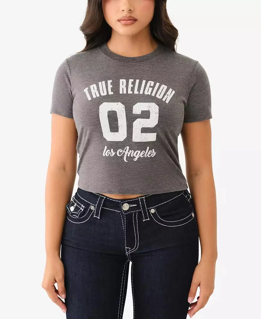 True Religion Women's Logo Burnout Baby Tee 1