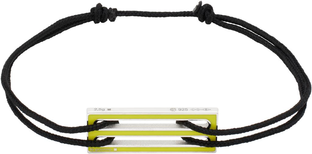 Le Gramme Black Lacquered Cord 'Le 2.5g' Bracelet