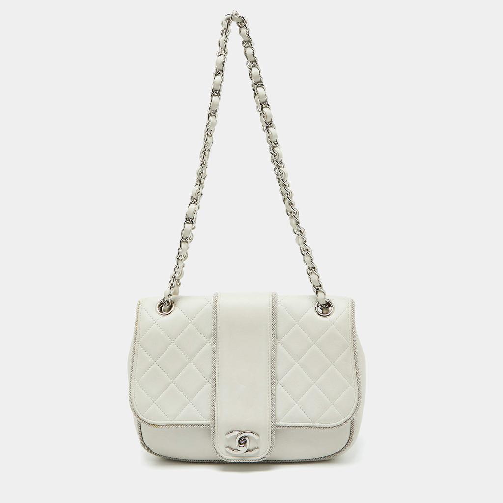 Chanel Chanel White Quilted Leather Elementary Chic Flap Bag