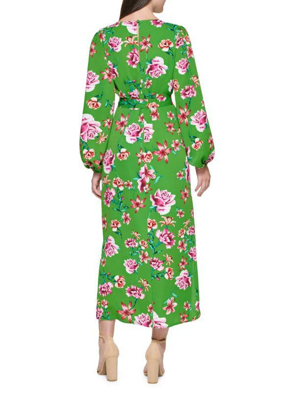 Kensie Floral Prit Faux Wrap Maxi Dress 2