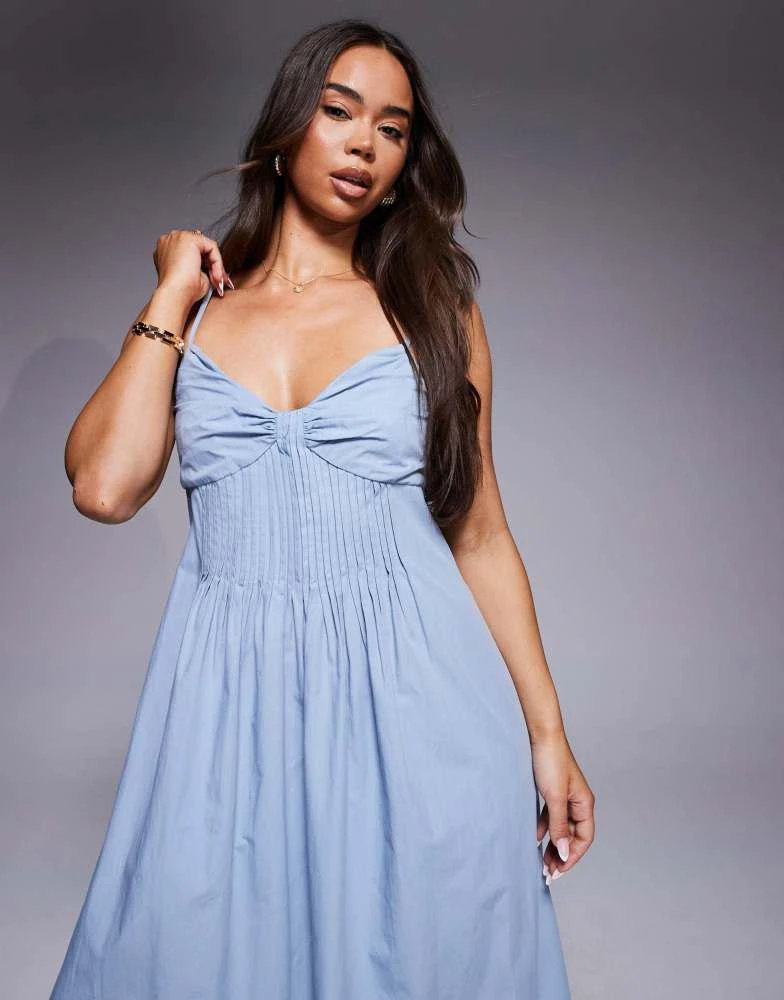 River Island River Island strappy midi sun dress in blue 2