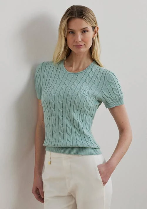 Ralph Lauren Ralph Lauren Cable Knit Cotton Short Sleeve Sweater 1
