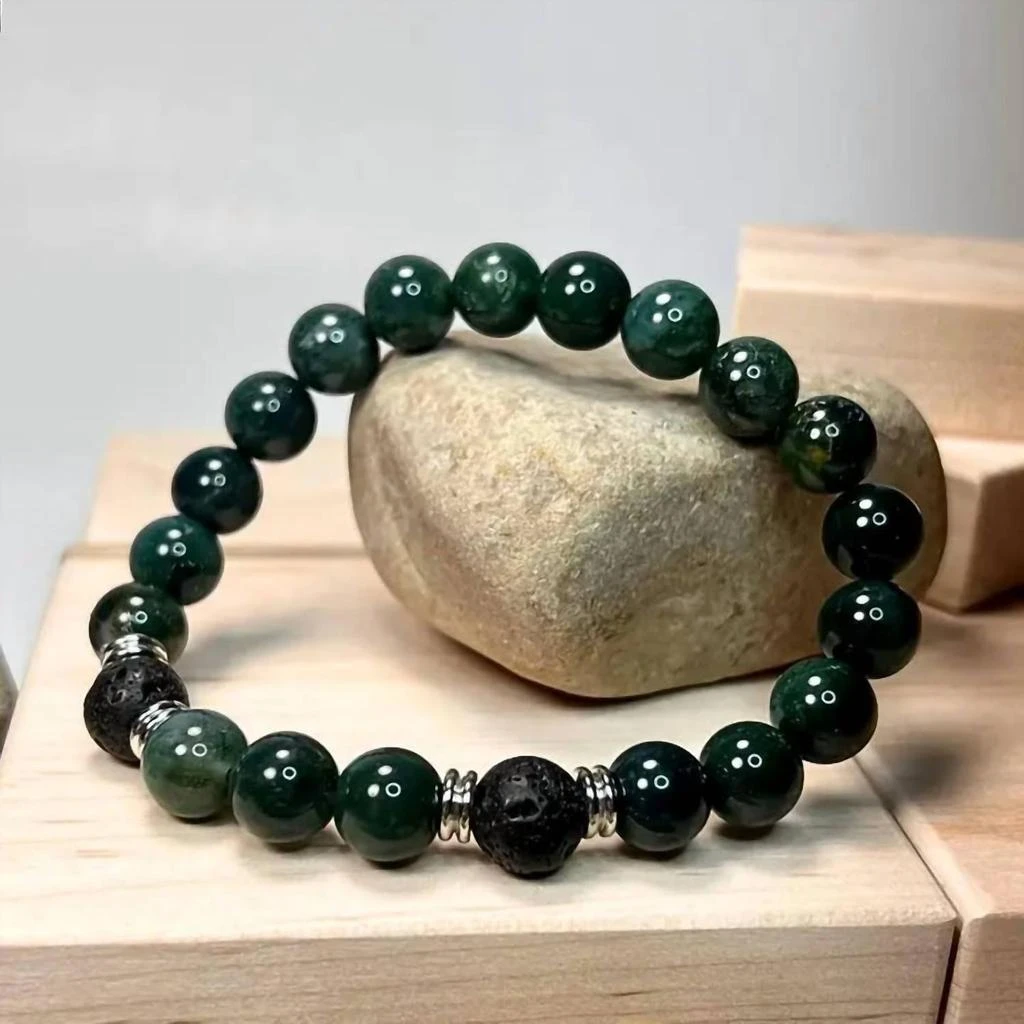 FAIRE Faire - Moss Agate
Lava Gemstone Mala Bracelet