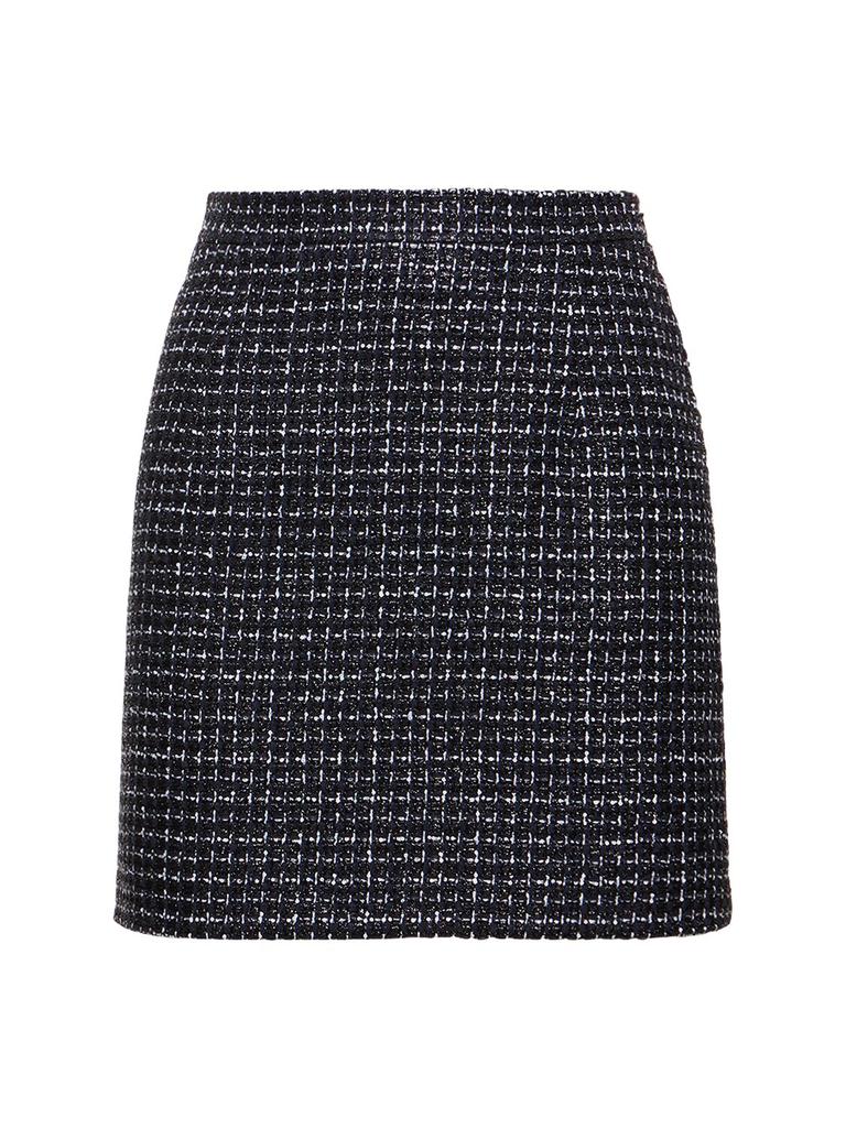 Alessandra Rich Light-blue Tweed Mini Skirt - Dresses