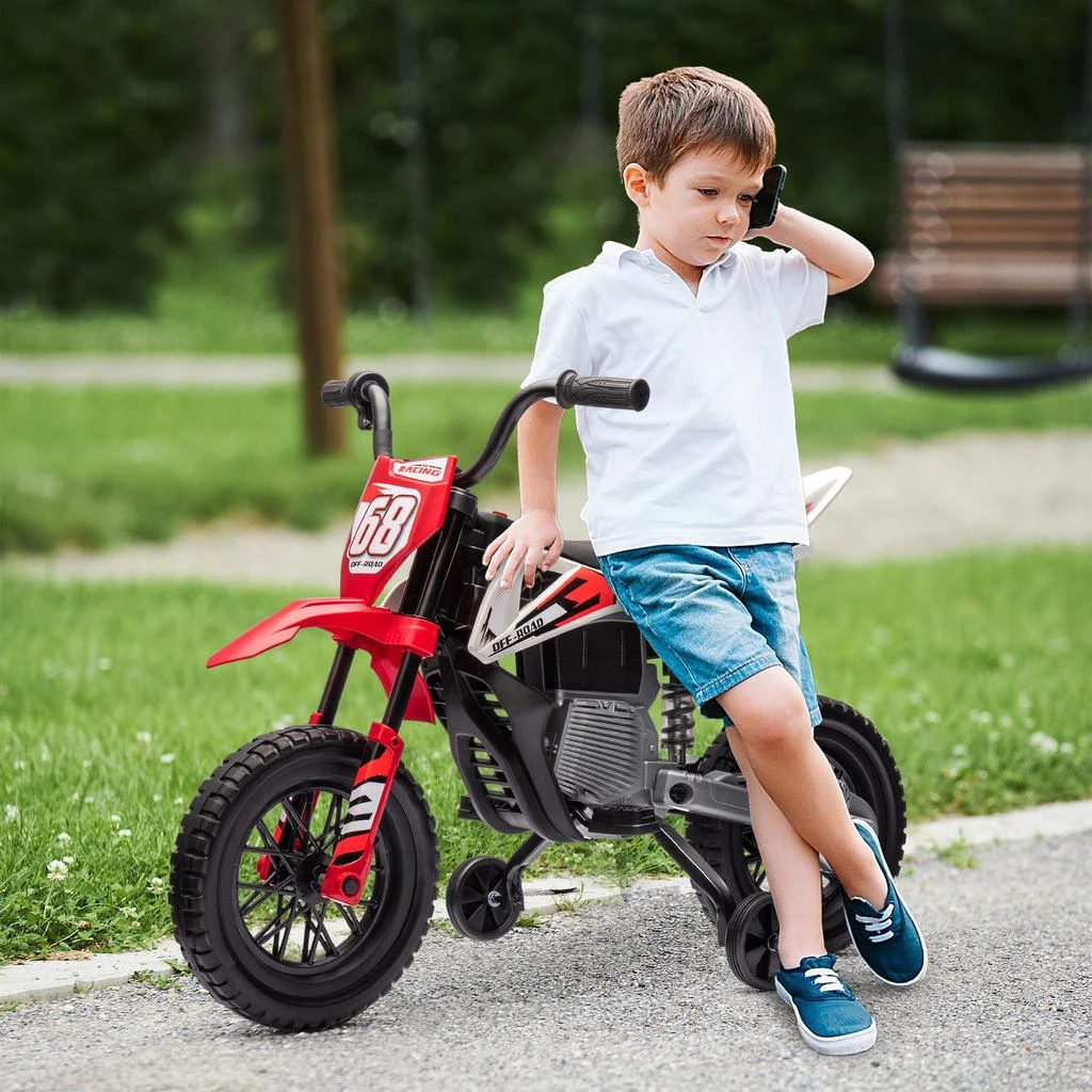 BreeBe Kids Electric Motorcycle with Music and Safety Wheels 2