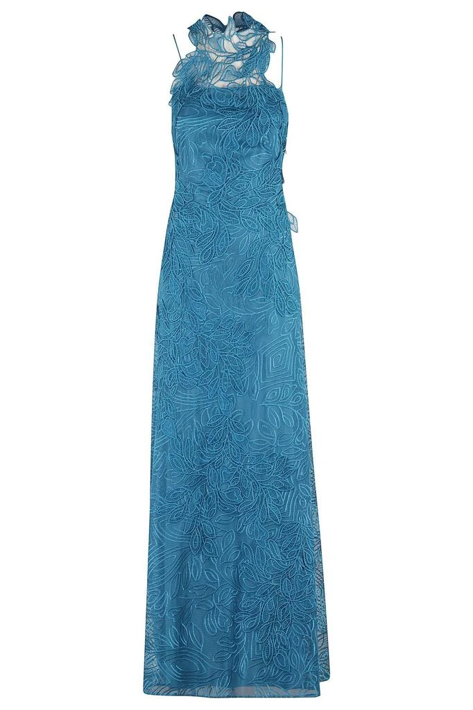 chinese dress ladies Alberta Ferretti Long Sangallo Embroidered Dress in White – Riada Concept main image 1