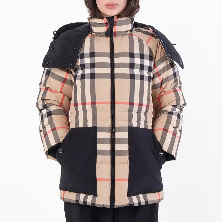Burberry Checked Hooded Puffer Jacket