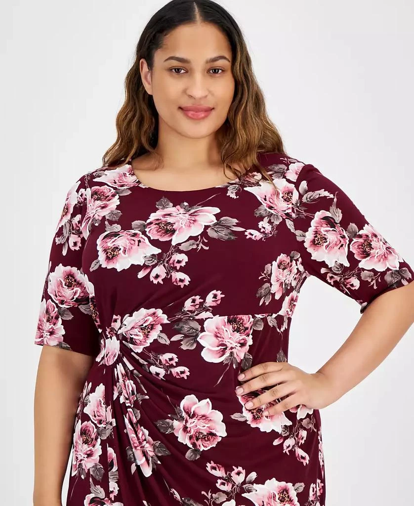 Connected Plus Size Printed Side-Tab Dress 3