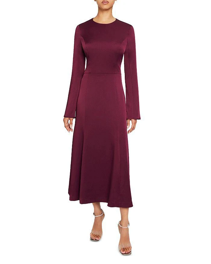 &BASICS Long Sleeve Fit and Flare Midi Dress - Dresses & Skirts - Free  Shipping - BeyondStyle