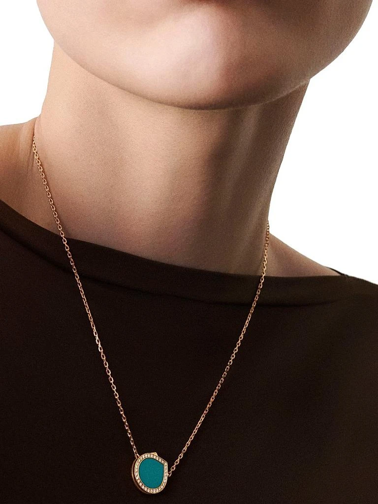 Repossi Antifer 18K Rose Gold, Turquoise & 0.18 TCW Diamond Pendant Necklace 2