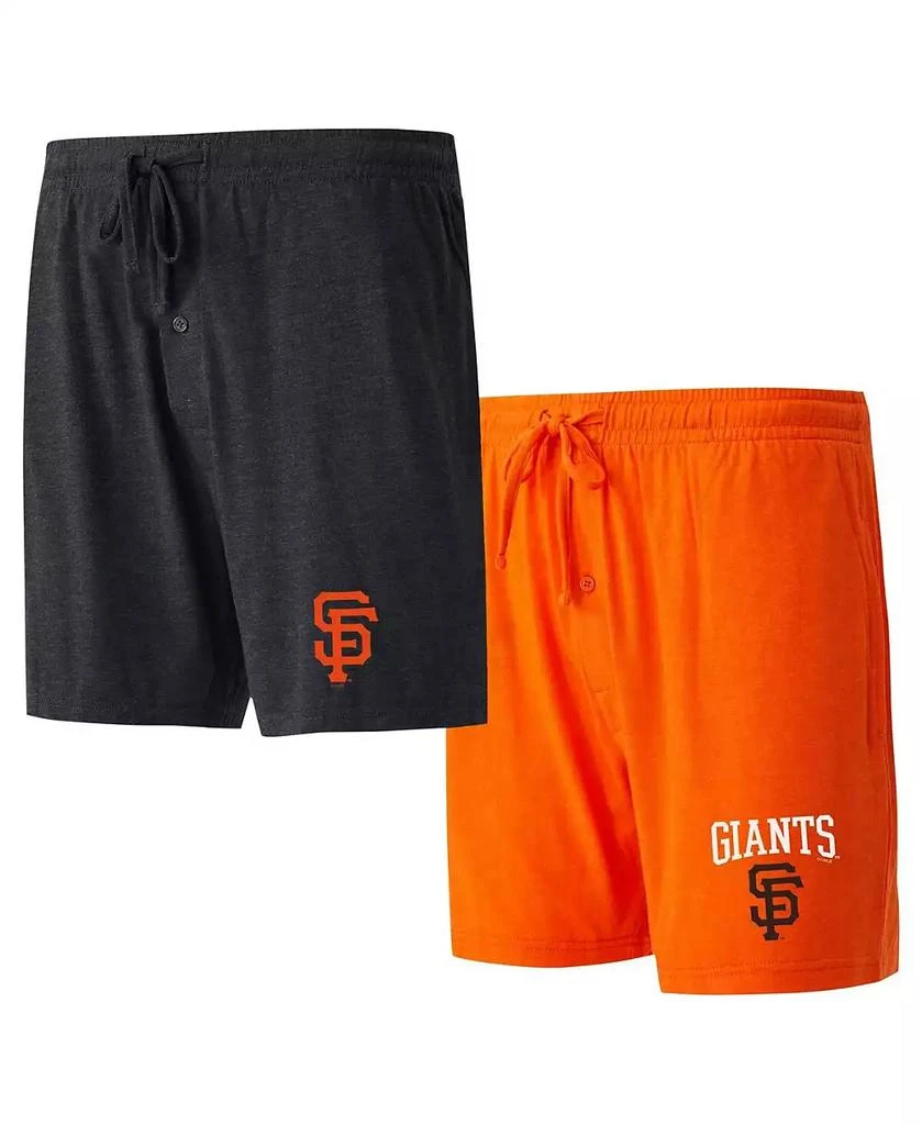 Concepts Sport Men's Black/Orange San Francisco Giants Two Pack Meter Sleep Shorts 1